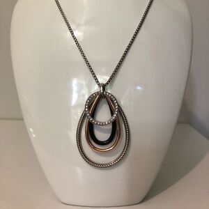 Brighton Neptune’s Rings Convertible Crystal Accent Pendant Necklace Long Chain